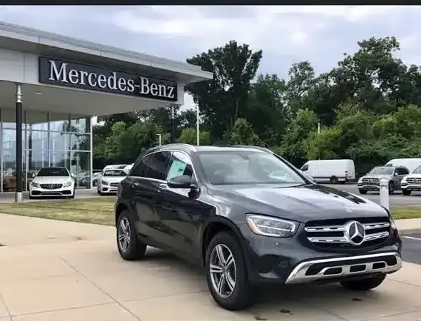 Parag Malviya's Mercedes-Benz GLC at the dealership on delivery day