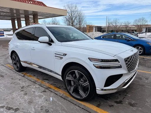 White Genesis GV80 photographed by the client