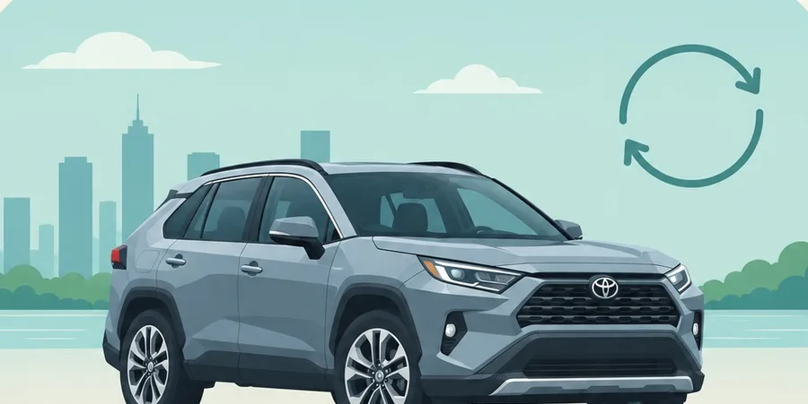 Illustration of an SUV with a lease renewal cycle mark