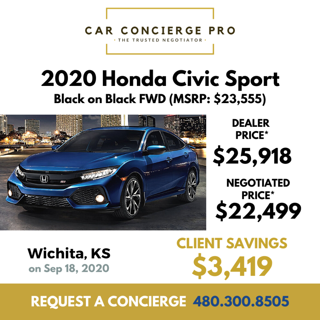 Best Car Deals | 2020 Honda Civic Sport | $3,419 in savings