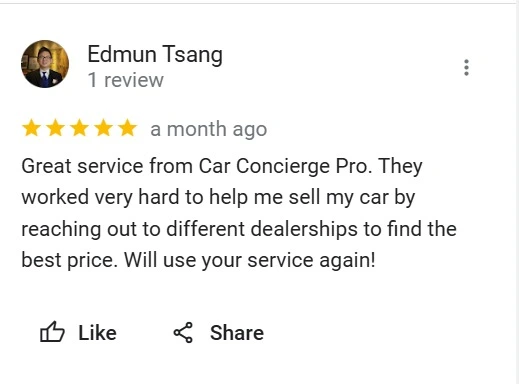 Edmun Tsang Google Review Buying Clienttestimonial Carconceirgepro