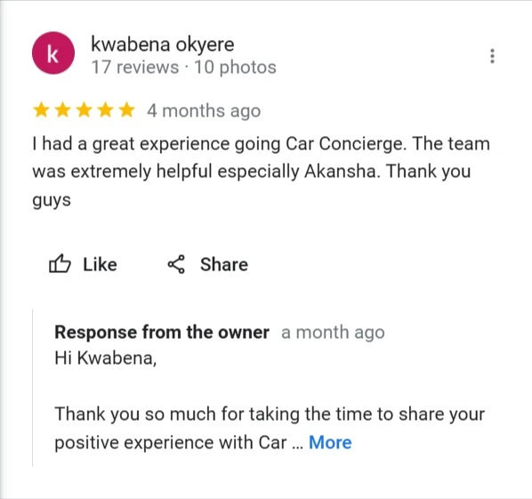 Kwabenaokyere Googlereview Buying Clienttestimonial Carconceirgepro