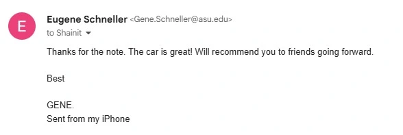 EugeneSchneller Email Review Buying Client Testimonial Car Concierge Pro